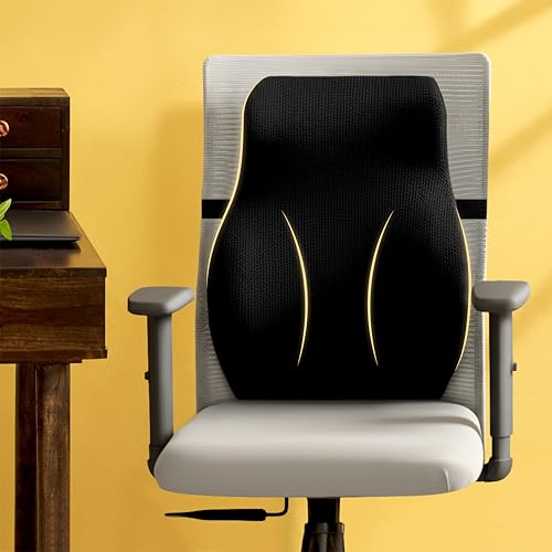 betterhood PosturePro Premium Back Support Cushion for Office Chair and Car Seat | High Density 100% Memory Foam, Cotton Cover | Large Size | Orthopedic Ergonomic Lumbar Backrest for Back Pain (Black) - Image 2