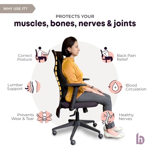 betterhood PosturePro Premium Back Support Cushion for Office Chair and Car Seat | High Density 100% Memory Foam, Cotton Cover | Large Size | Orthopedic Ergonomic Lumbar Backrest for Back Pain (Black) - Image 4
