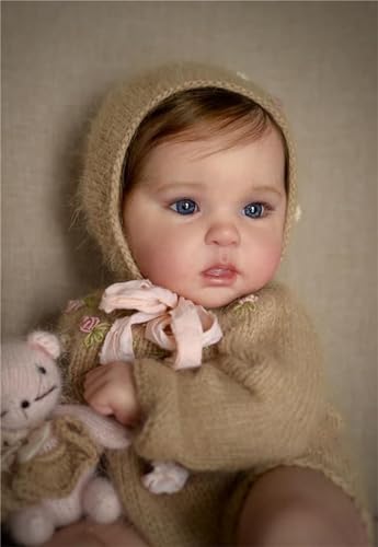 Zero Pam 20 inch Lifelike Reborn Baby Dolls Girl Eyes Open Silicone Newborn Doll with Realistic Veins Rooted Brown Hair Soft Cuddle Cloth Body Real Babies That Look Real Toys for Kids - Image 5