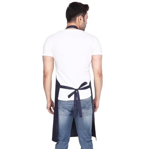 MAKSTILE Waterproof & Dustproof Apron For Dishwashing, Cooking, Dog Grooming, Gardening, Car Wash, Lab, Restaurant & Industrial Use | Unisex| Navy Blue | Pack Of 1 - Image 3