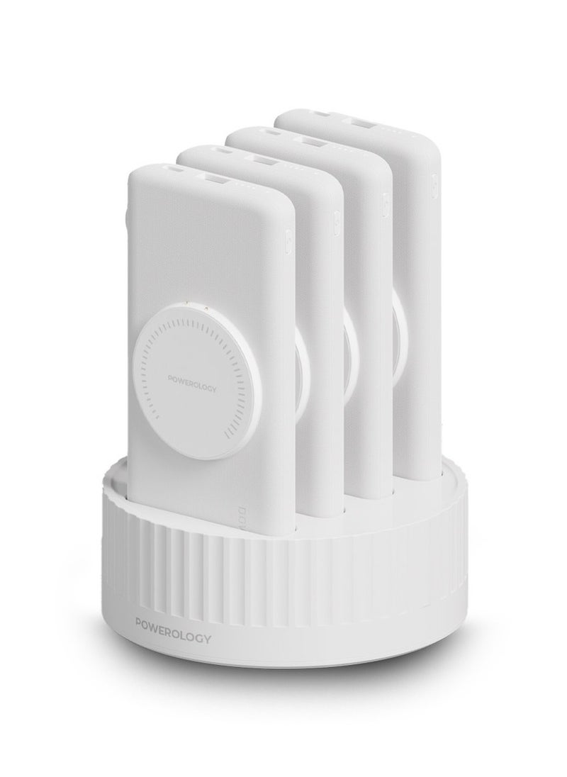 Powerology - PowerLogic 4 in 1 Power Station Wireless Power Bank 10000mAh with Built-in PD 20W Cable - Image 1