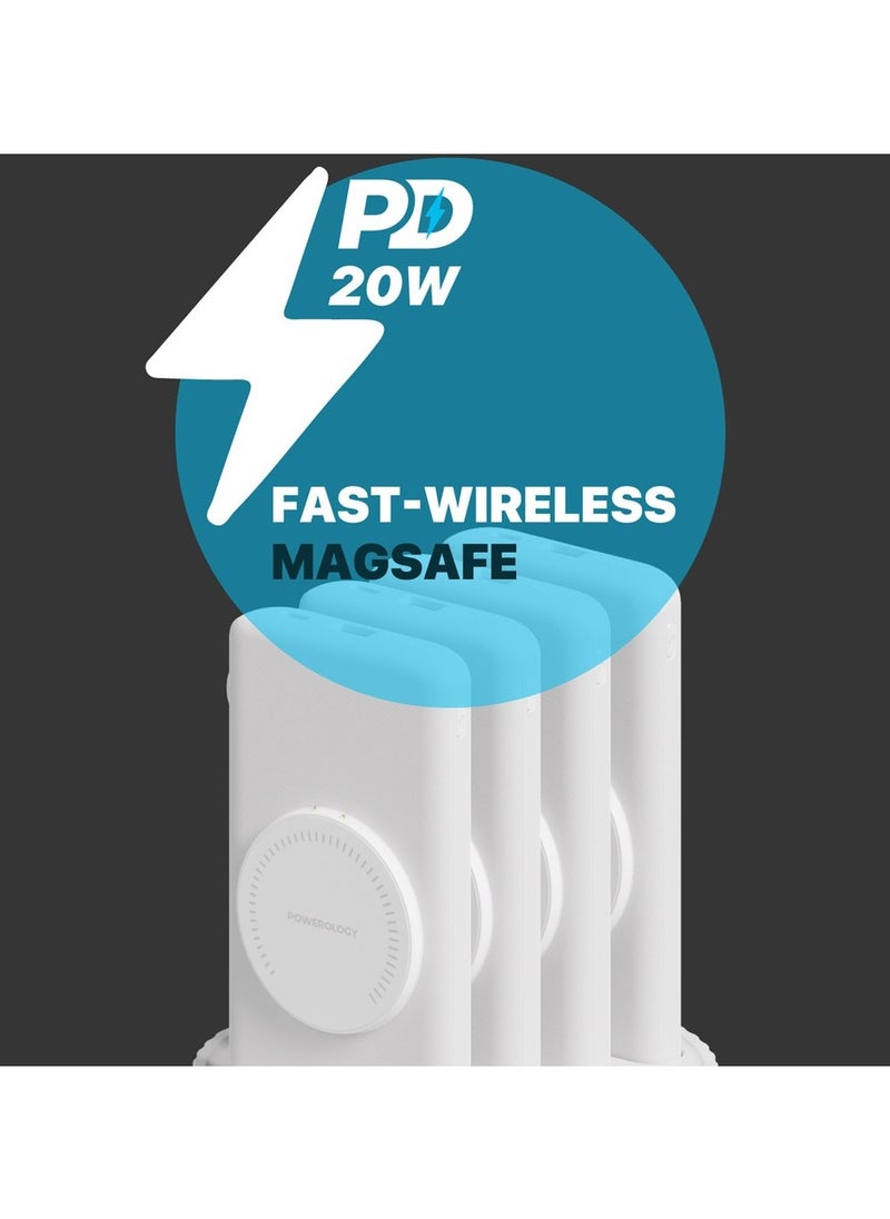 Powerology - PowerLogic 4 in 1 Power Station Wireless Power Bank 10000mAh with Built-in PD 20W Cable - Image 1