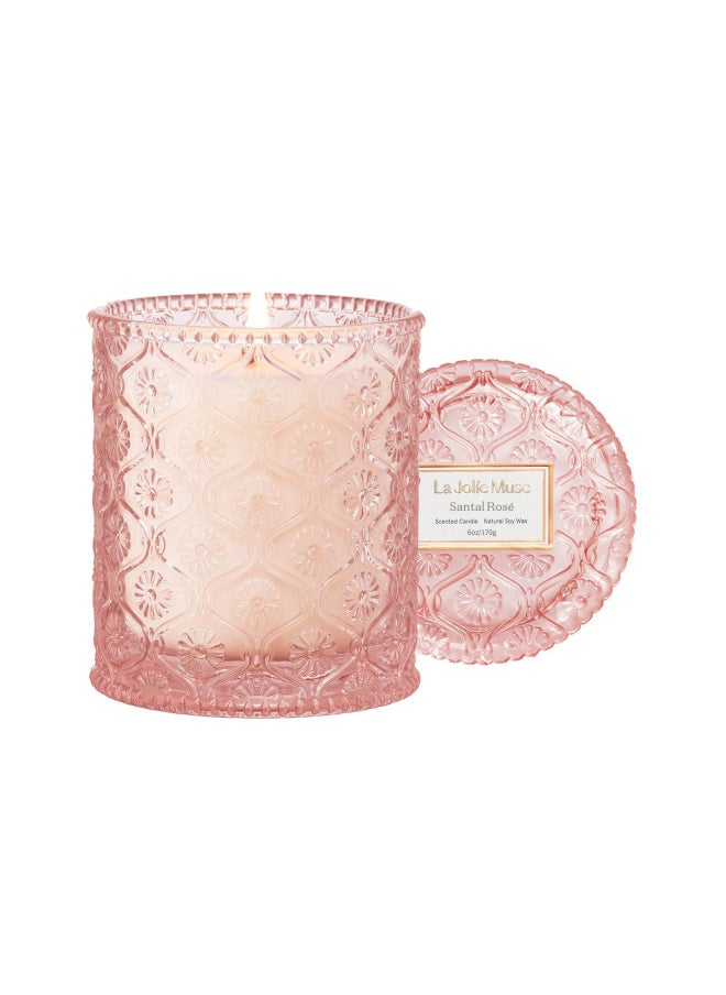 LA JOLIE MUSE LA JOLIE MUSE Sandalwood Rose Candle, Scented Candles, Candles Gifts for Women, Natural Soy Candle, 8 oz 50 Hours Burn, Candles for Home Scented  - Image 1