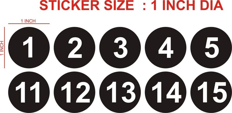 IMPRINT 25mm Round die Cut PVC Number Sticker 1 to 50 - Image 3