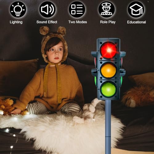 Hitish Simulation Traffic Light and Crosswalk Light Signal Set for Kids  Role Play Pretend Play Toys with Clothes Educational Toys Birthday Gift for Boys and Girls - Image 5
