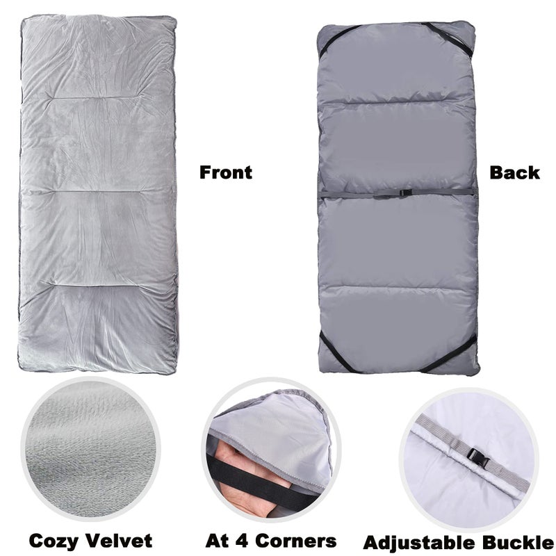 Gehannah Thick Camping Sleeping Pad, Soft Comfortable Microfiber Camping Cot Pads for Adults, Lightweight Foldable Sleeping mats for Traveling Hiking Backpacking Traveling Grey Large - Image 2
