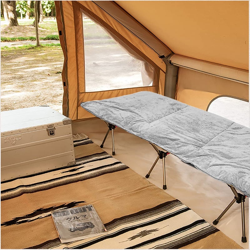 Gehannah Thick Camping Sleeping Pad, Soft Comfortable Microfiber Camping Cot Pads for Adults, Lightweight Foldable Sleeping mats for Traveling Hiking Backpacking Traveling Grey Large - Image 5
