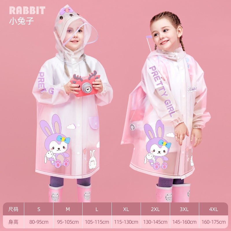 معطف مطر للأطفال للأولاد والبنات، طلاب المدارس الابتدائية، نموذج مع مساحة لحقيبة الظهر، بونشو مطر كبير للأطفال، نسخة مطورة بالكامل ومقاومة للماء - Image 1