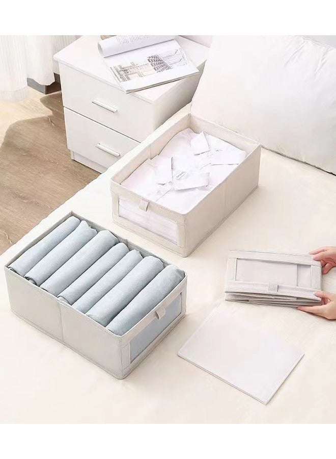 DUNISO 8 Pieces Foldable Closet Storage Organizer Washable Closet Storage Box with Carrying Handles Cube Storage Bin for Clothes Wardrobe Home Bedroom Office - Image 3