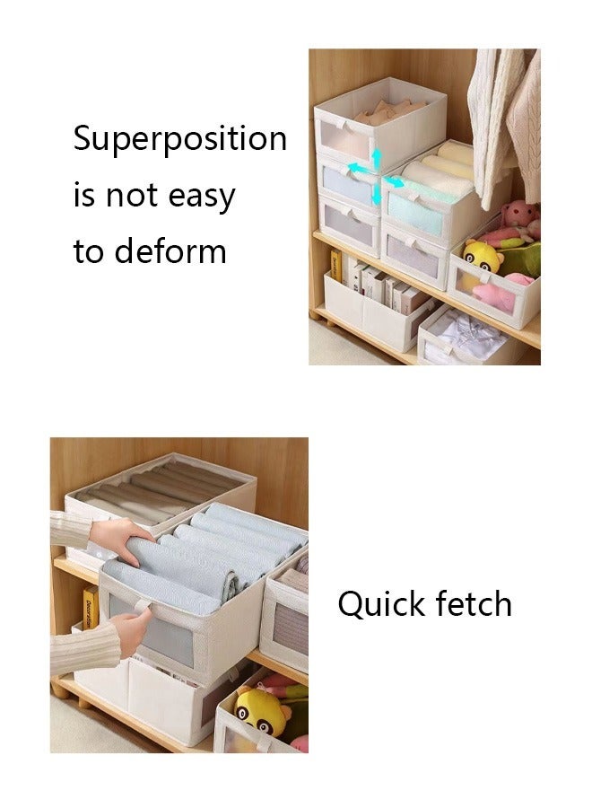 DUNISO 8 Pieces Foldable Closet Storage Organizer Washable Closet Storage Box with Carrying Handles Cube Storage Bin for Clothes Wardrobe Home Bedroom Office - Image 5