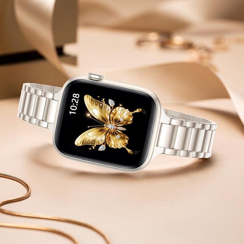 Ofrdncy Slim Metal Band Compatible For Apple Watch Band 49mm 46mm 45mm 44mm 42mm 41mm 40mm 38mm, Premium Stainless Steel Apple Watch Strap for iWatch Ultra 2/1 Series 1-11 SE - Image 1