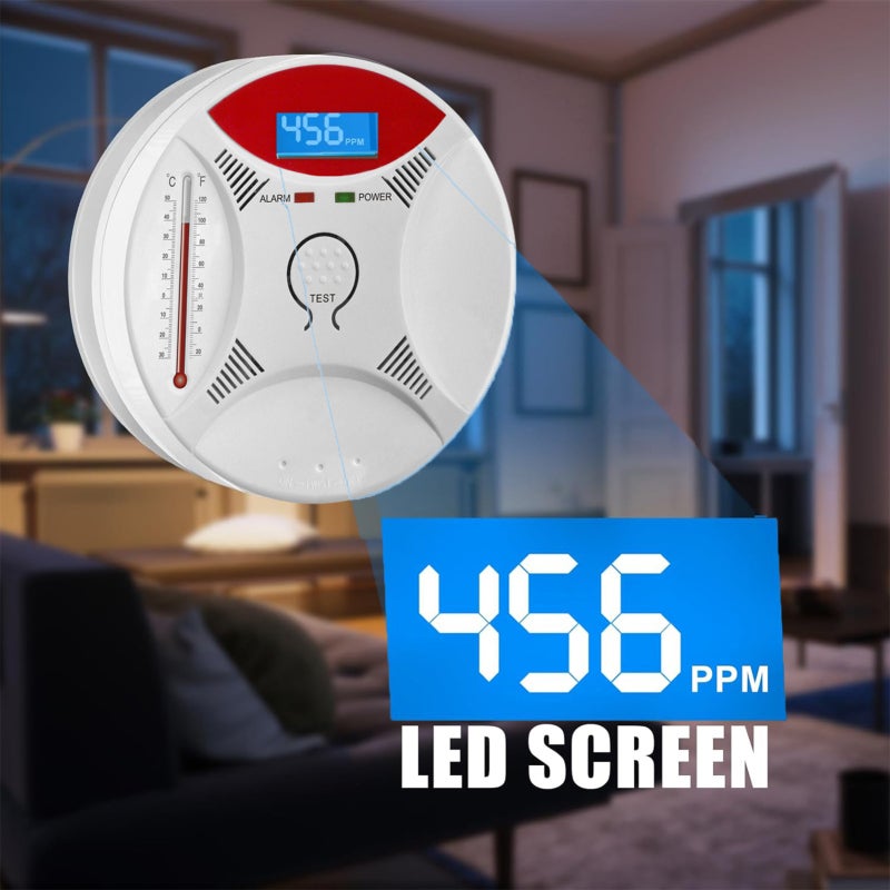 Carbon Monoxide Alarm: 9V Battery Powered, >85dB High Volume Alert, High Sensitivity Electrochemical Sensor, Smoke Detector - Self-Check Function, Safety Device for Home Security - Image 4