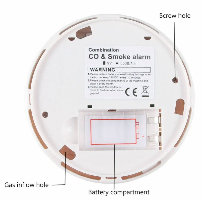 Carbon Monoxide Alarm: 9V Battery Powered, >85dB High Volume Alert, High Sensitivity Electrochemical Sensor, Smoke Detector - Self-Check Function, Safety Device for Home Security - Image 5
