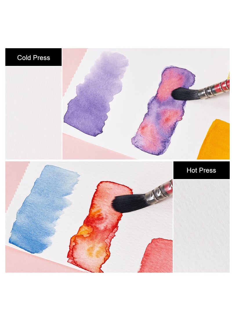 Excefore Portable Watercolor Paper, Hot Press Watercolor Journal,50% Cotton 140 lb/300gsm 20 Sheets 7.6’’ x 5.3’’ Travel Art Journal for Beginners and Artists  - Image 3
