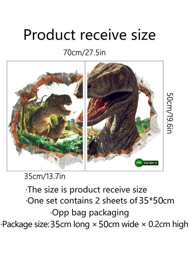 Runtoo Dinosaur Wall Decals 3D Wall Stickers for Kids Bedroom Nursery Boys Room Wall Decor - Image 4
