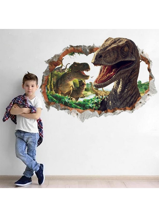 Runtoo Dinosaur Wall Decals 3D Wall Stickers for Kids Bedroom Nursery Boys Room Wall Decor - Image 1