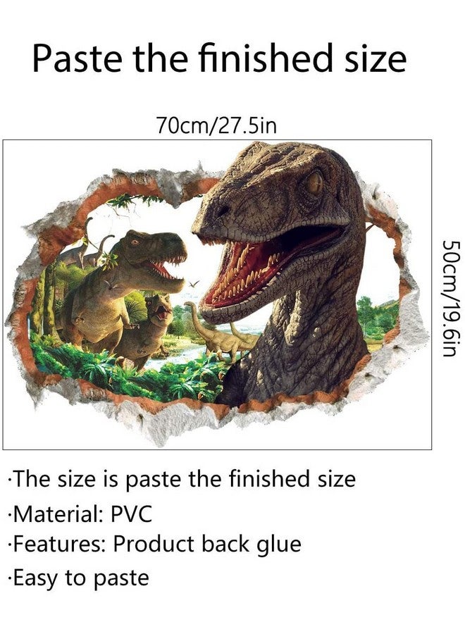 Runtoo Dinosaur Wall Decals 3D Wall Stickers for Kids Bedroom Nursery Boys Room Wall Decor - Image 5