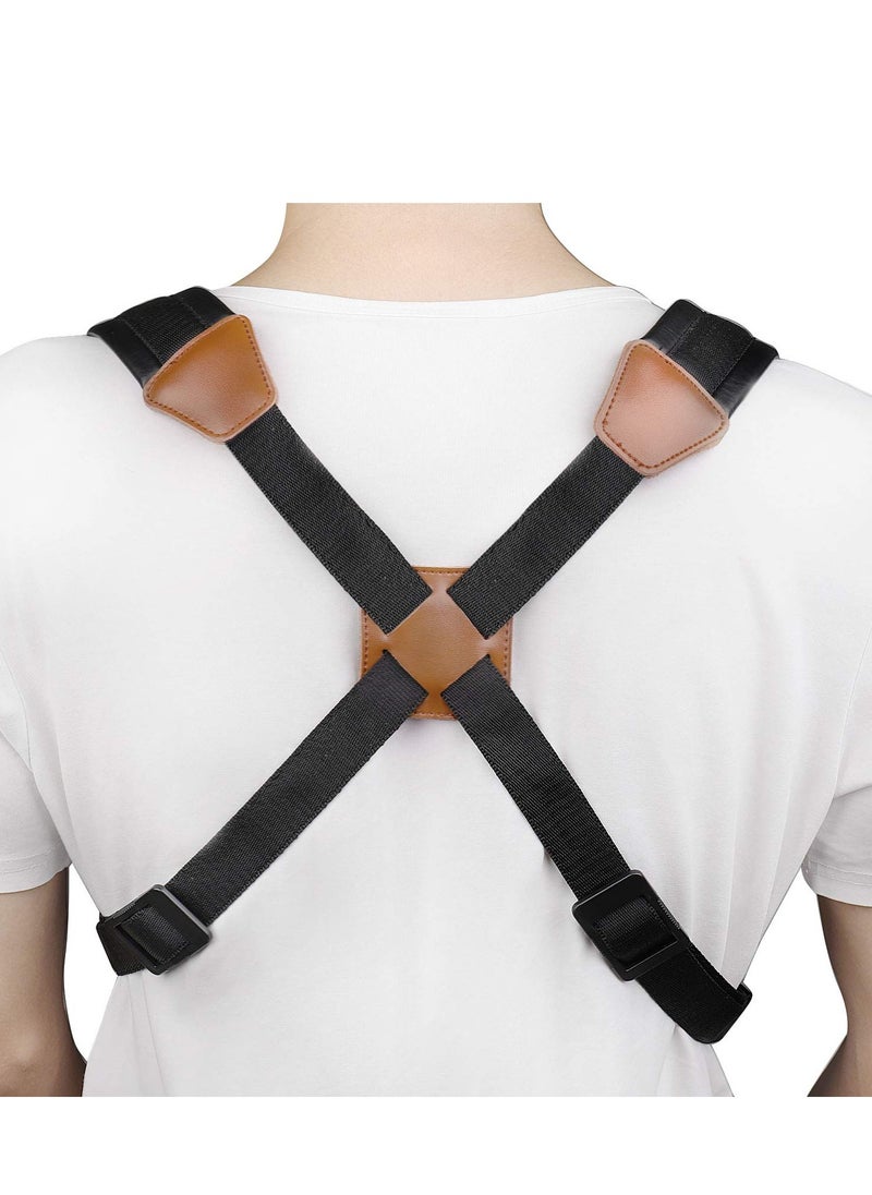 Excefore Professional Saxophone Shoulder Strap, Saxophone Strap Professional Shoulder Harness Leather Padded for Alto Tenor Bari Soprano Sax, for Alto Tenor Soprano Baritone Sax, Black  - Image 4