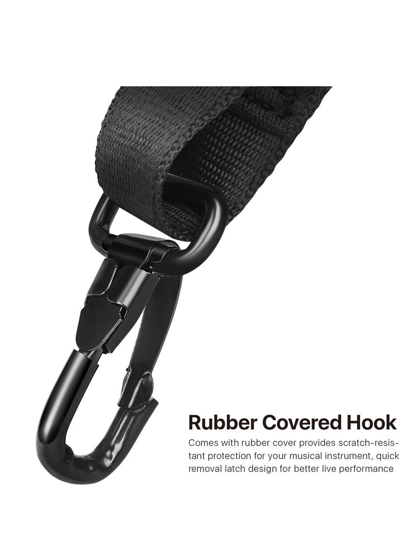 Excefore Professional Saxophone Shoulder Strap, Saxophone Strap Professional Shoulder Harness Leather Padded for Alto Tenor Bari Soprano Sax, for Alto Tenor Soprano Baritone Sax, Black  - Image 3