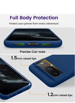 Wtech Premium Soft Liquid Silicone Case Cover For Google Pixel 8 5G 2023 Navy Blue  - Image 2