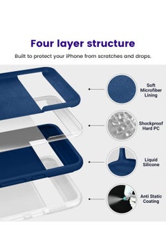 Wtech Premium Soft Liquid Silicone Case Cover For Google Pixel 8 5G 2023 Navy Blue  - Image 5