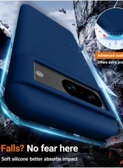 Wtech Premium Soft Liquid Silicone Case Cover For Google Pixel 8 5G 2023 Navy Blue  - Image 4
