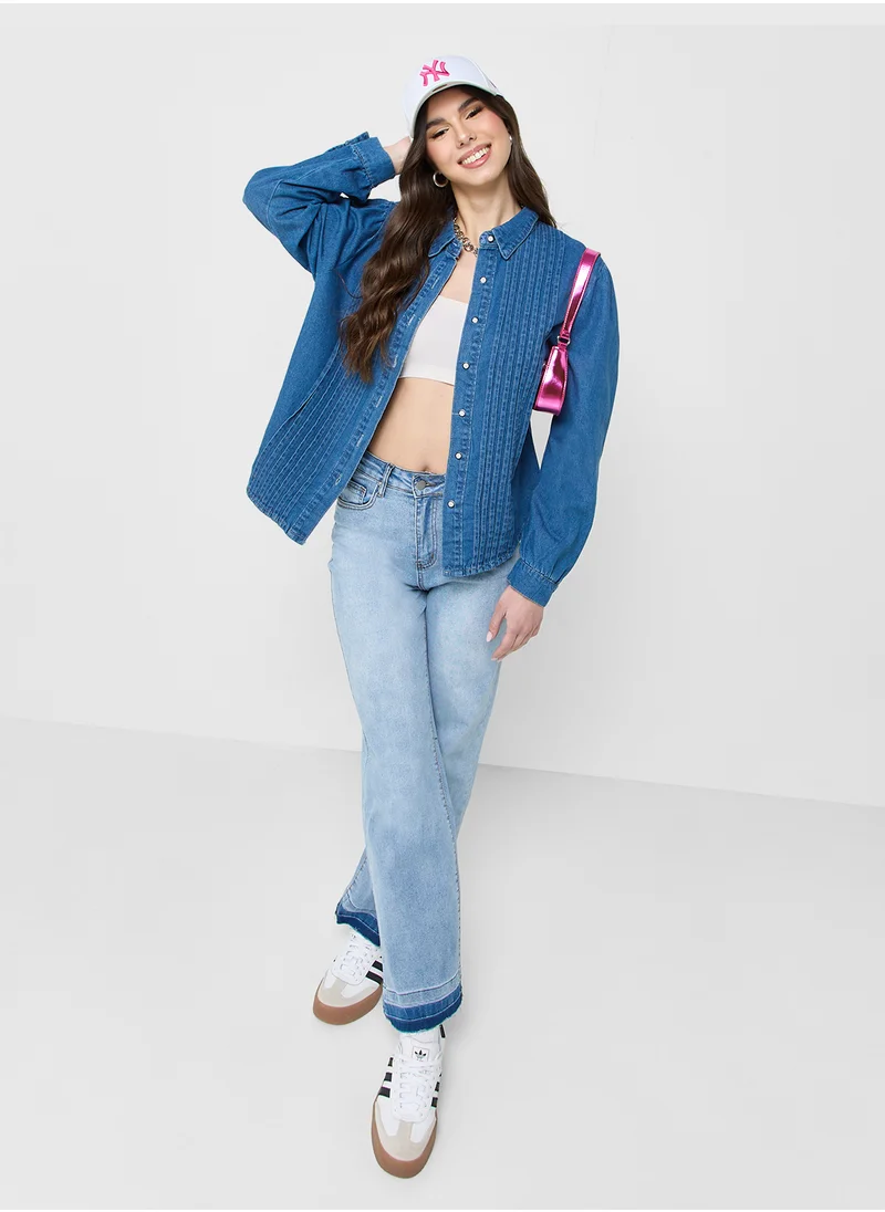 Ginger Relaxed Fit Button Down Chambray Shirt
