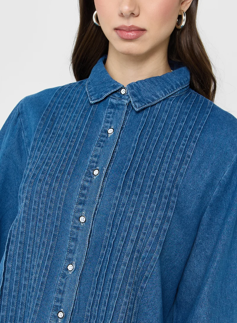 Ginger Relaxed Fit Button Down Chambray Shirt