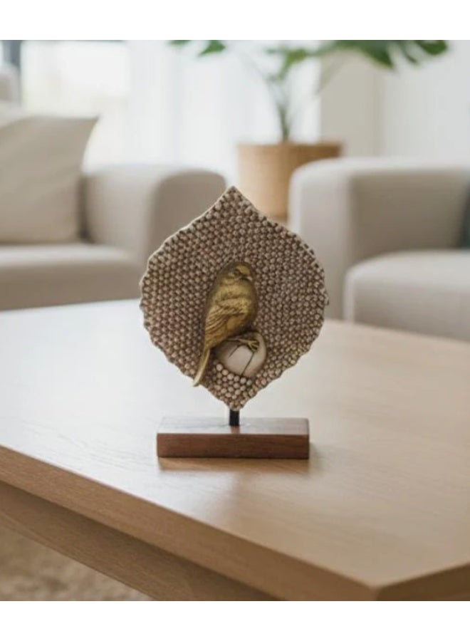 AKDC Polyresin Golden Bird Figurine – Luxury Metallic Finish Home Décor 21 cm - Image 1