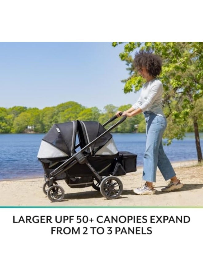 Evenflo Pivot Xplore Dreamz All-Terrain Stroller Wagon with Bassinet Insert - Image 4