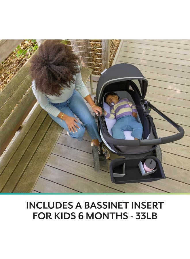 Evenflo Pivot Xplore Dreamz All-Terrain Stroller Wagon with Bassinet Insert - Image 3