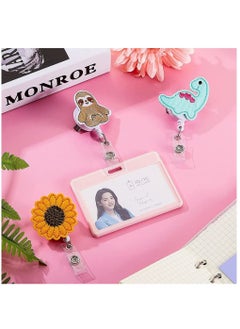 KASTWAVE 3 Pcs ID Card Retractable Clip Badge Holder Badge Reel Holder Cute Nursing Name ID Card Supplies Badge Holders with Alligator Clip for Nurse Doctor Teacher  - Image 2
