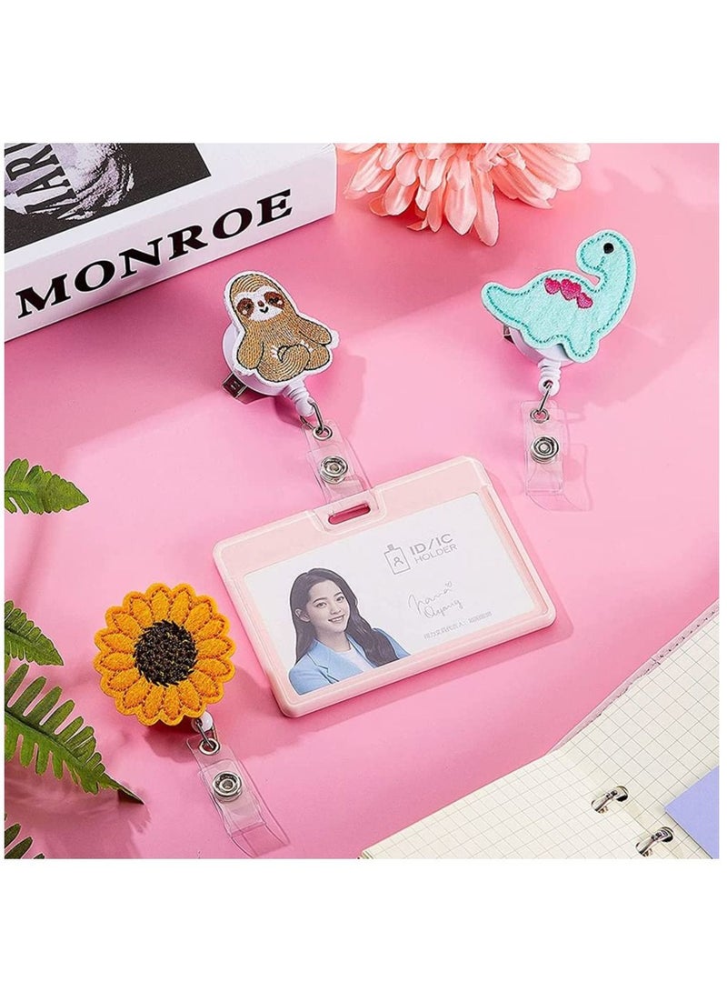 KASTWAVE 3 Pcs ID Card Retractable Clip Badge Holder Badge Reel Holder Cute Nursing Name ID Card Supplies Badge Holders with Alligator Clip for Nurse Doctor Teacher - Image 2