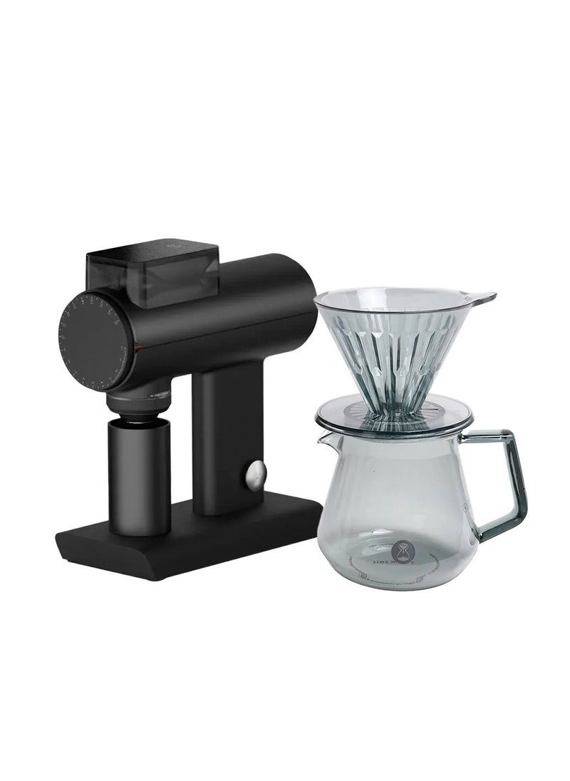 TIMEMORE COMBO PACK -TIMEMORE Sculptor 078S Electric Coffee Grinder, 78mm Flat Burr with TIMEMORE Crystal Eye V60 Brewer Set Size 02 , Color -Black  - Image 1