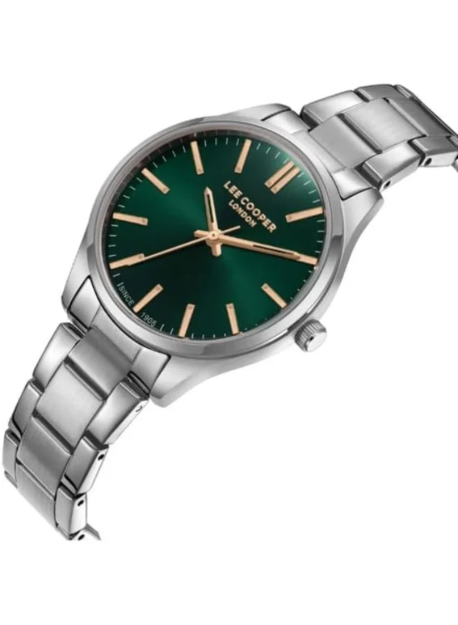 لي كوبر LEE COOPER Women's VJ21C1 Movement Watch, Analog Display and Metal Strap - LC08011.370, Green