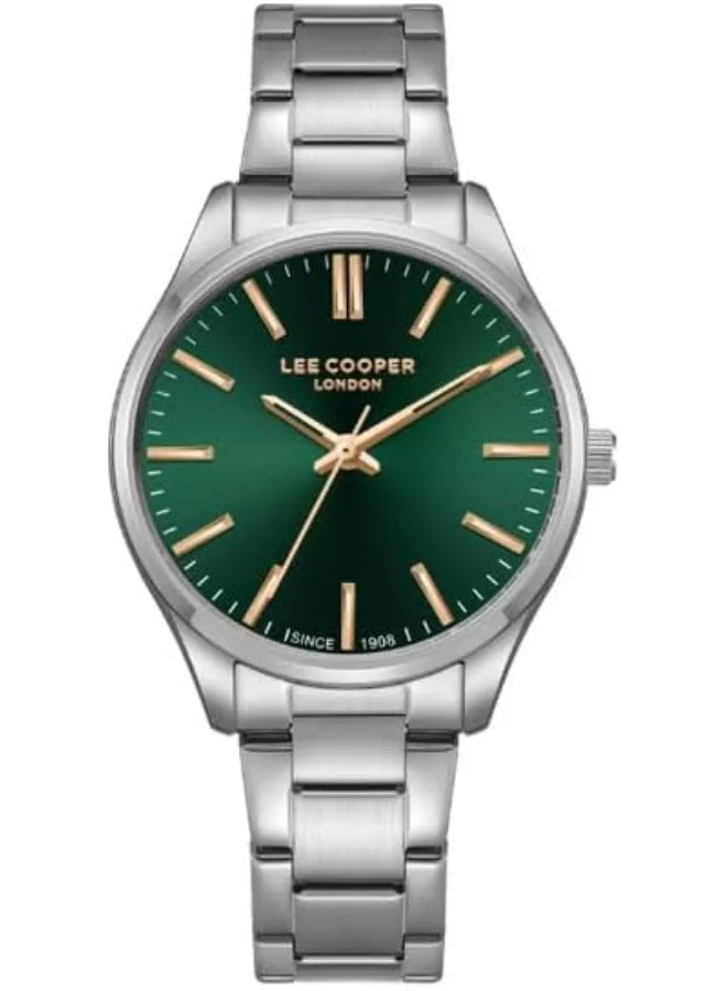 لي كوبر LEE COOPER Women's VJ21C1 Movement Watch, Analog Display and Metal Strap - LC08011.370, Green