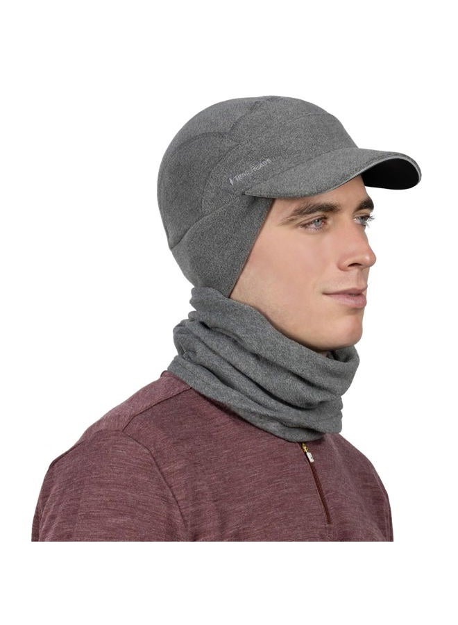 TrailHeads Men's Gift Set - Fleece Ball Cap with Drop Down Ear Warmer and Microfleece Neck Warmer/Gaiter (Heather Grey) - Image 5