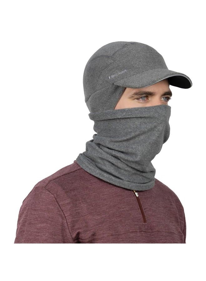 TrailHeads Men's Gift Set - Fleece Ball Cap with Drop Down Ear Warmer and Microfleece Neck Warmer/Gaiter (Heather Grey) - Image 4