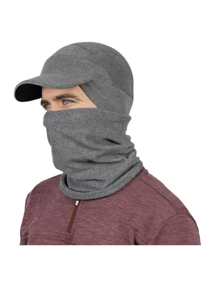 TrailHeads Men's Gift Set - Fleece Ball Cap with Drop Down Ear Warmer and Microfleece Neck Warmer/Gaiter (Heather Grey) - Image 3