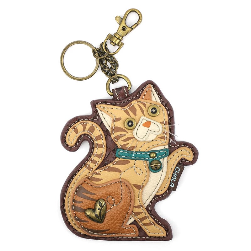 CHALA Cat Collection Women's Decorative Key Fob/Coin Purse Accessory (Orange Tabby Cat) - Image 1