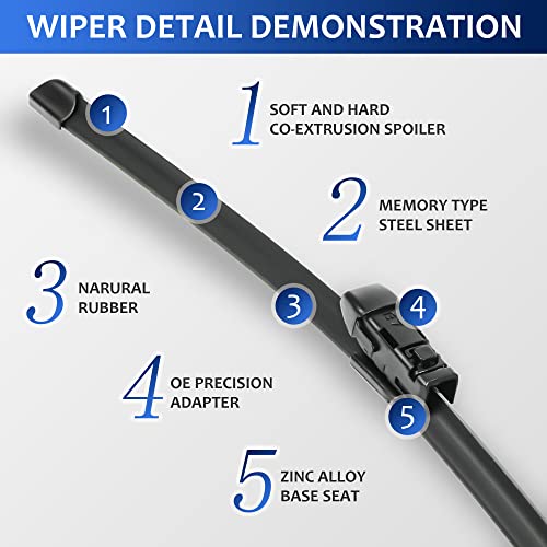 LUTEUS Wiper Blade 26"+16"（Top Lock）Windshield Wipers Sets Replacement for Subaru Crosstrek 2018-2021,Subaru Impreza 2017-2021,Toyota C-HR 2016-2021, (Pack of 2) - Image 3