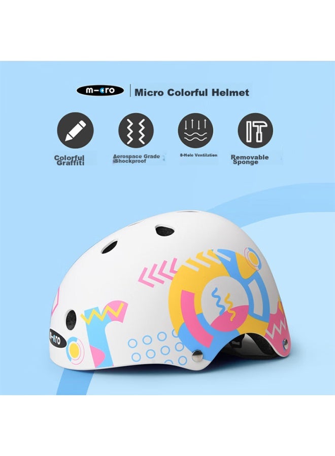 M-cro Children's Sports Helmet For Roller Skating, Skateboarding, Cycling, Outdoor Use, Adjustable Protection, Colorful Helmet, Size M - Image 1