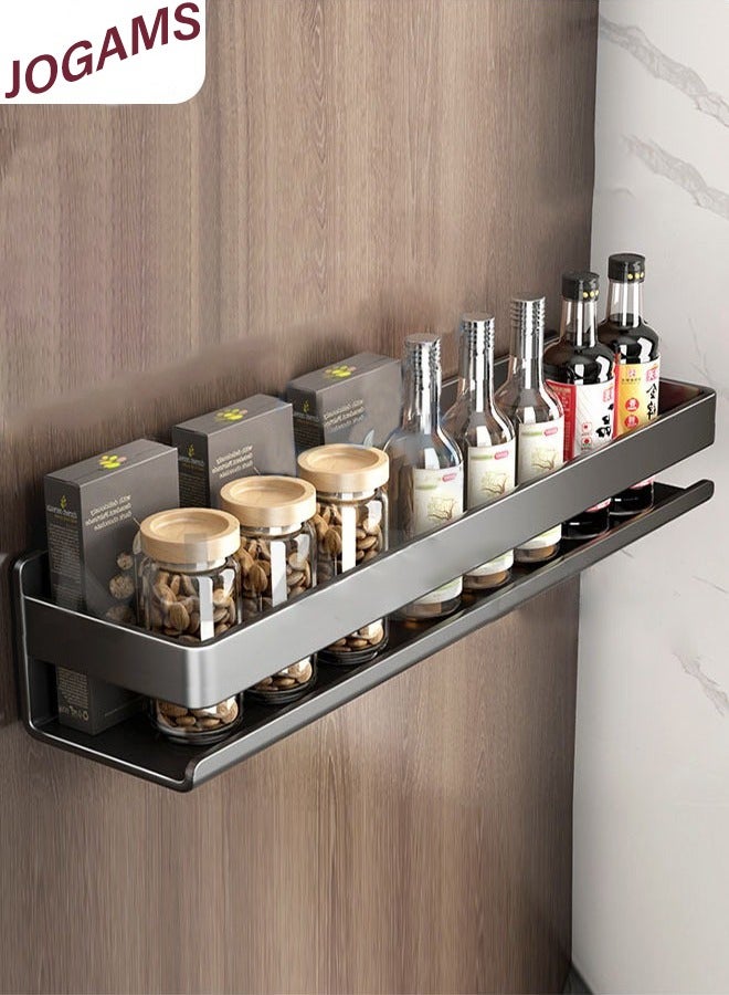 JOGAMS New Adhesive Wall Mounted Seasoning Rack No Punching Required Stainless Steel Storage Shelves Wall Spice Jar Storage Rack Kitchen Shelves for Kitchen and Bathroom - Image 4