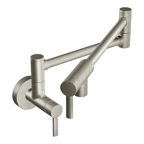 Moen Modern Spot Resist Stainless Wall Mount Swing Arm Folding Pot Filler Double Jointed Kitchen Faucet S665SRS