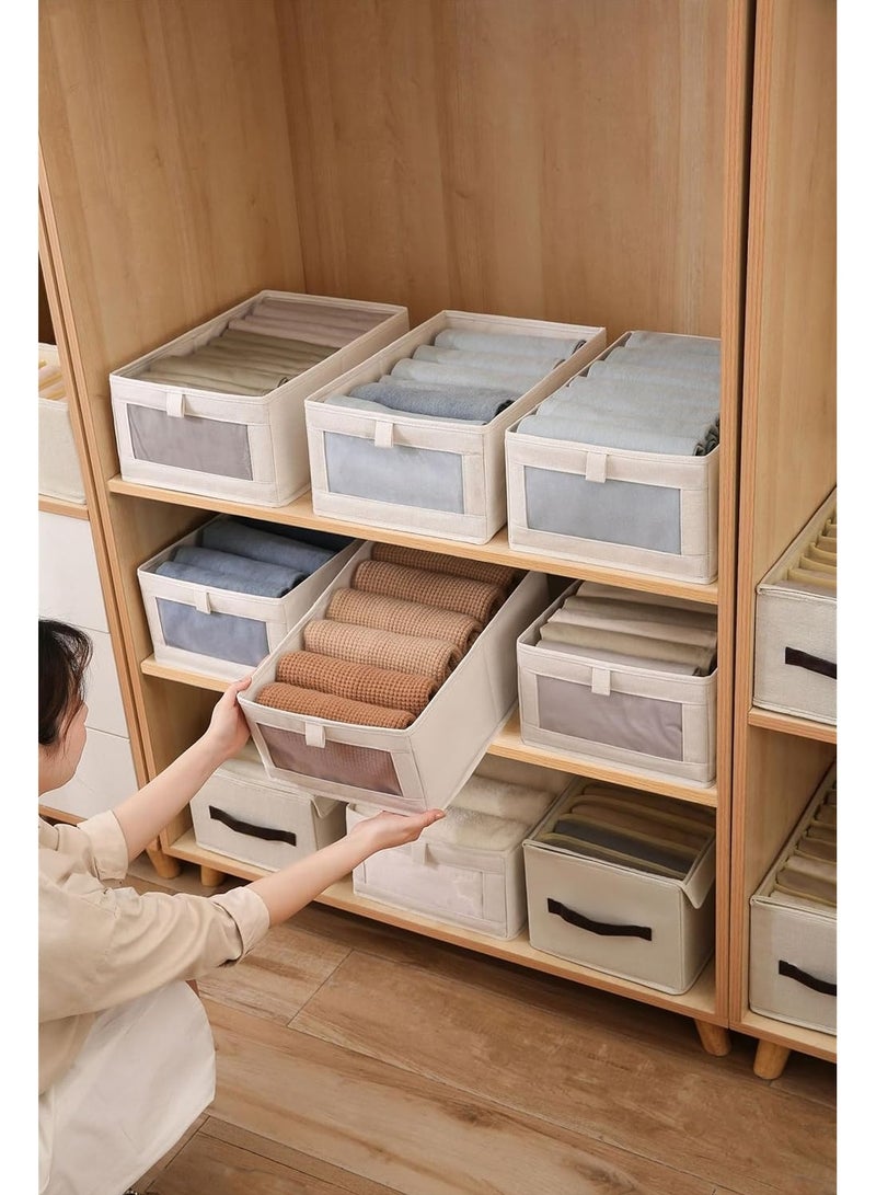 منظم ملابس خزانة الملابس، 4 مجموعات من منظمات الأدراج والتخزين، صناديق تخزين قابلة للطي لتنظيم الملابس والجينز والألعاب وأرفف الكتب وخزانة الملابس - Image 4
