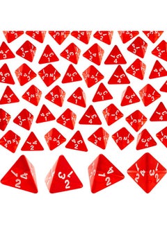 48 Pcs D4 Dice Cone Transparent 4 Sided Dice 0.8 Inch Clear Red Dice Polyhedral Tiny Dice Mini Dice Set Role Playing Dice For Party Table Games Toys