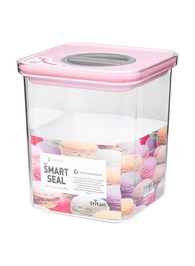 Now & Zen Smart Seal (Pack of 2) BPA-free Stackable Food Safe Kitchen Storage Container - Tritan Plastic Canister with Twist Lids | Airtight & Leak Proof | Freezer, Microwave & Dishwasher Safe | (1.3 Litre, Square Pink) - Image 4