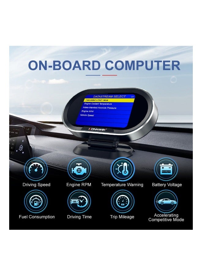 Konnwei Car Head Up Display OBD2 HUD Digital Meter Gauge All in One Automotive Trip Computer Smart OBD Speedometer Water Temperature Fuel Pressure Tester for All 2003 and Newer Cars - Image 2