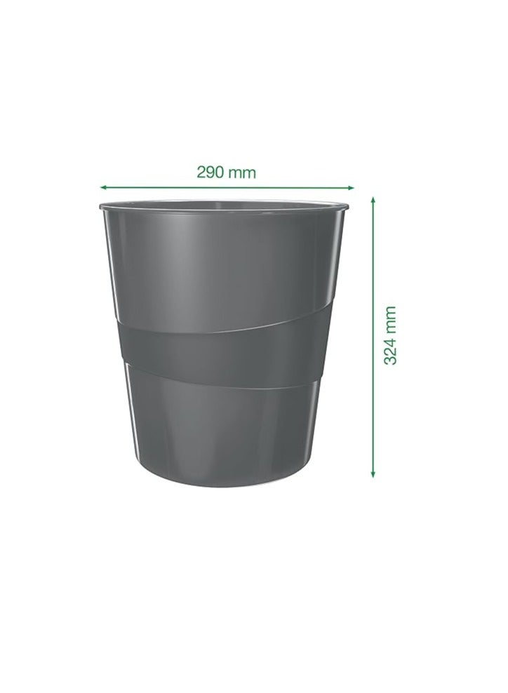 Leitz 52781062 15 Litre Waste Bin, Plastic, Wow Range, Metallic Purple - Image 4