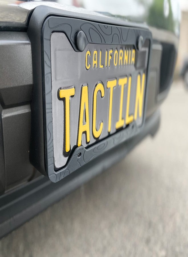 Tactilian Silicone Topography Design License Plate Frame Cover | Topo License Plate Frame Rust Proof, Rattle Proof, Weather Proof License Plate Holder for Car | Topo Embossed Plate Frame for Auto Truck Van SUV - Image 2